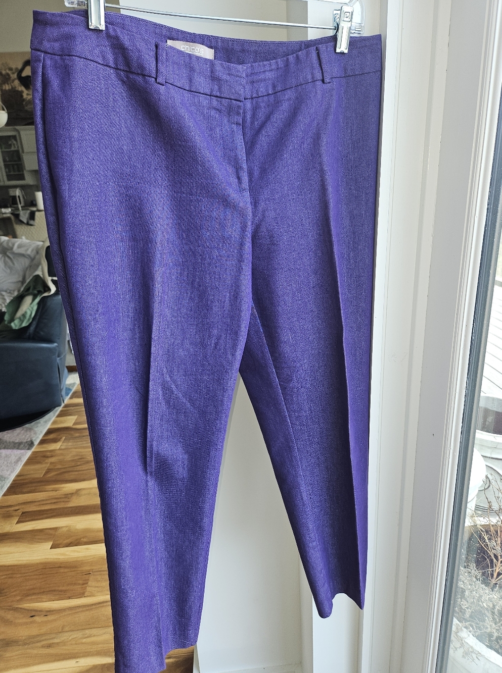 Chico's Rich Purple Straight-Leg Trousers